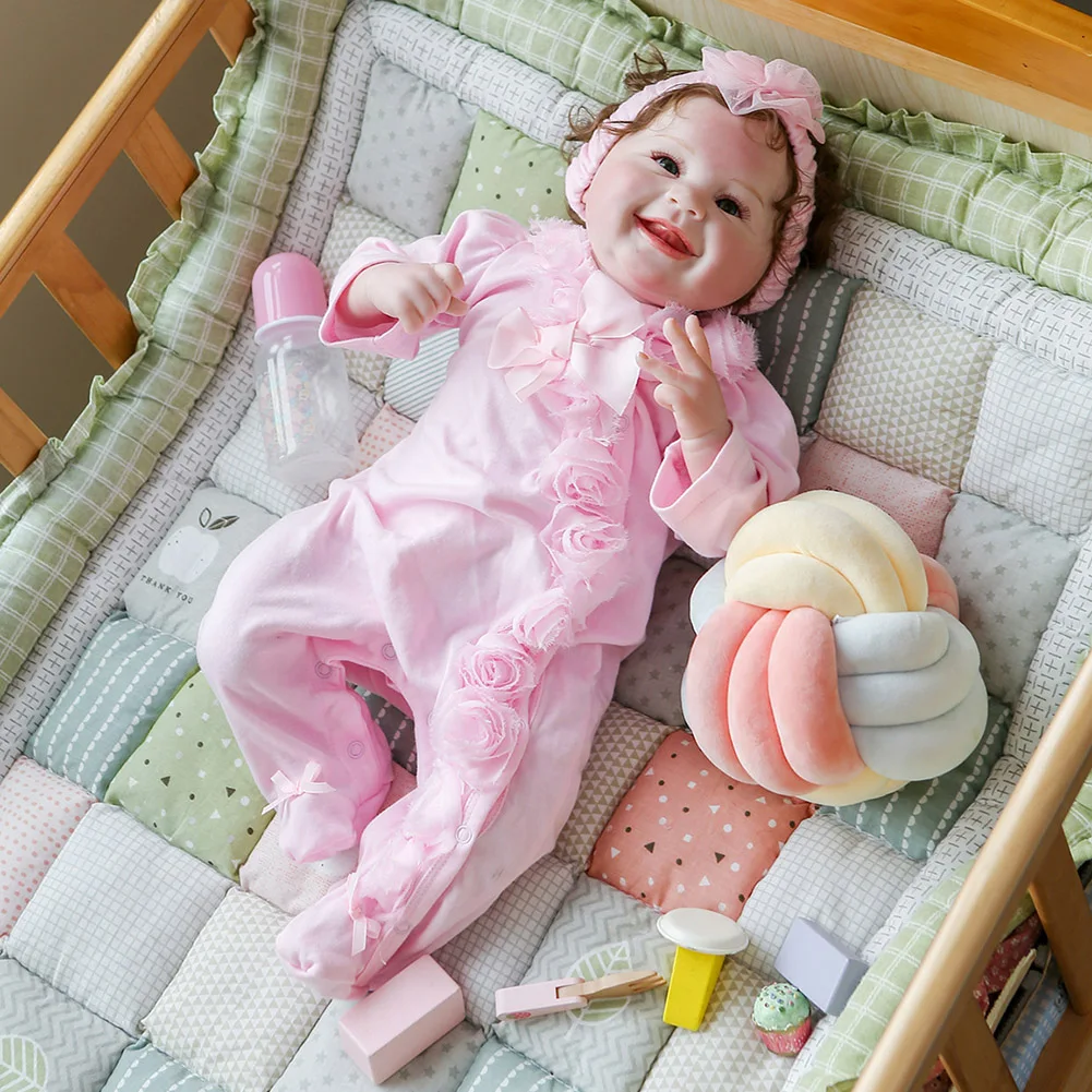 

55cm Girl Soft Body Reborn Baby Doll Birthday Gift Lovely With Clothes Realistic Painting Hand Rooted Hair Simulation Adorable