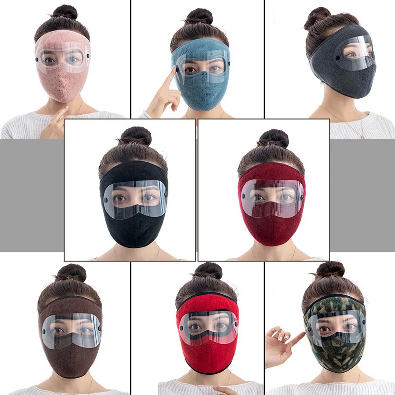 2021 New Winter Warm Goggles Mask Outdoor Riding Sunscreen Breathable Cold And Windproof Double-layer Polar Fleece | Автомобили и