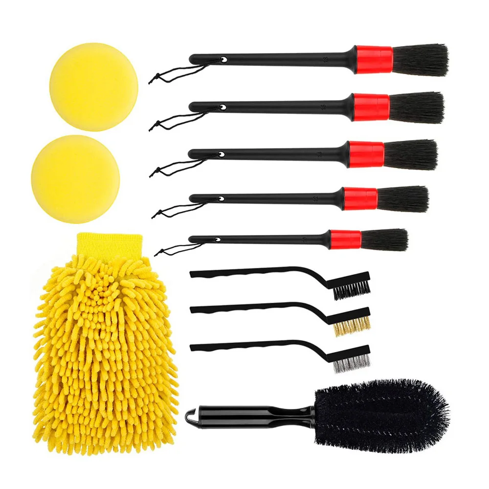 

12pcs/kit Car Detailing Brush Kit Truck Vehicle Wheel Rims Accessories