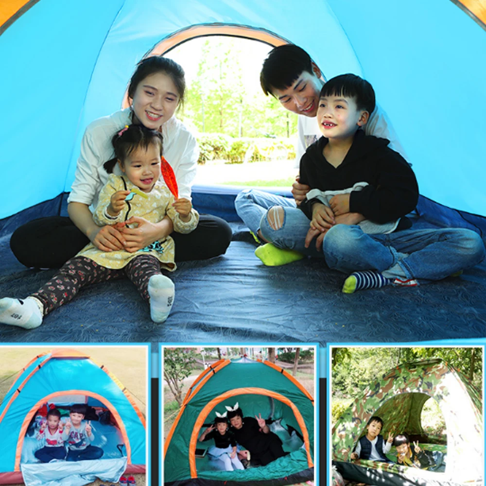 Туристическая автоматическая палатка на 2 человек большая семейная двухслойная