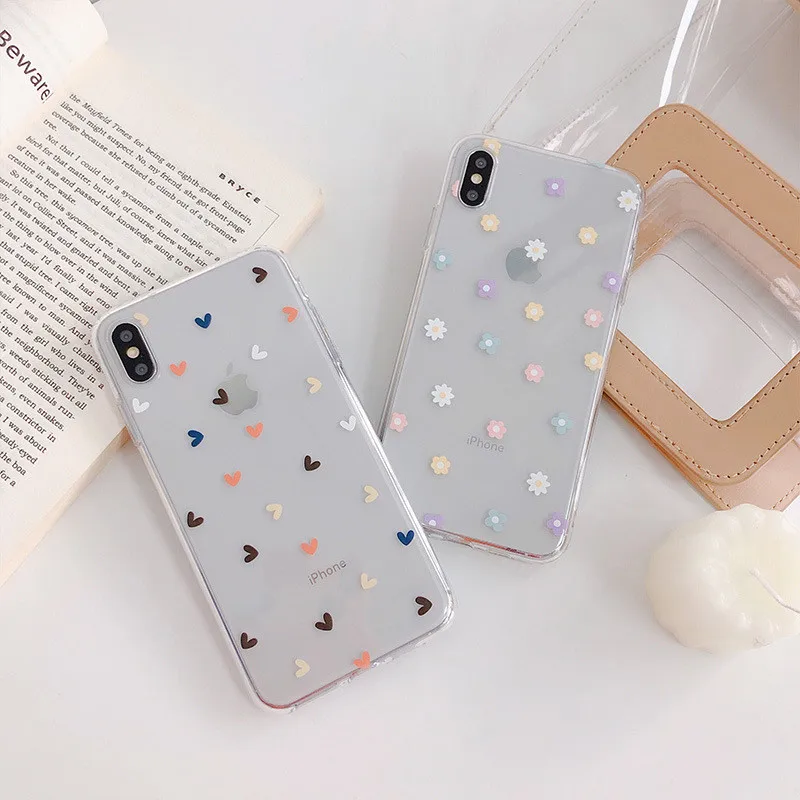 For Iphone 7 8 Plus 6s Color Love Phone Case IPhone X XS 6 6S Soft And Transparent TPU Cover |