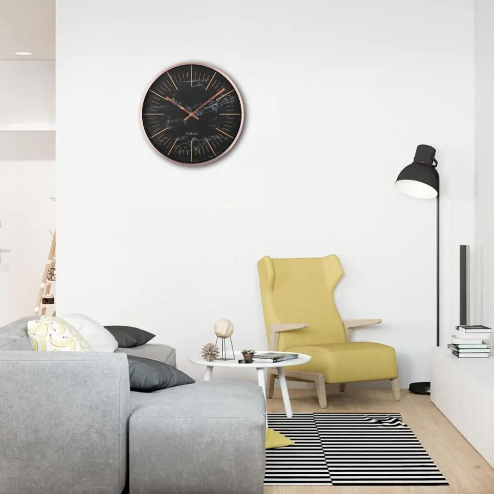 

12 Inch Wall Clock Modern Design Minimalist Classic Round Clock Slient Plastic Wall Clocks Mute Quartz Watch Home Decorate