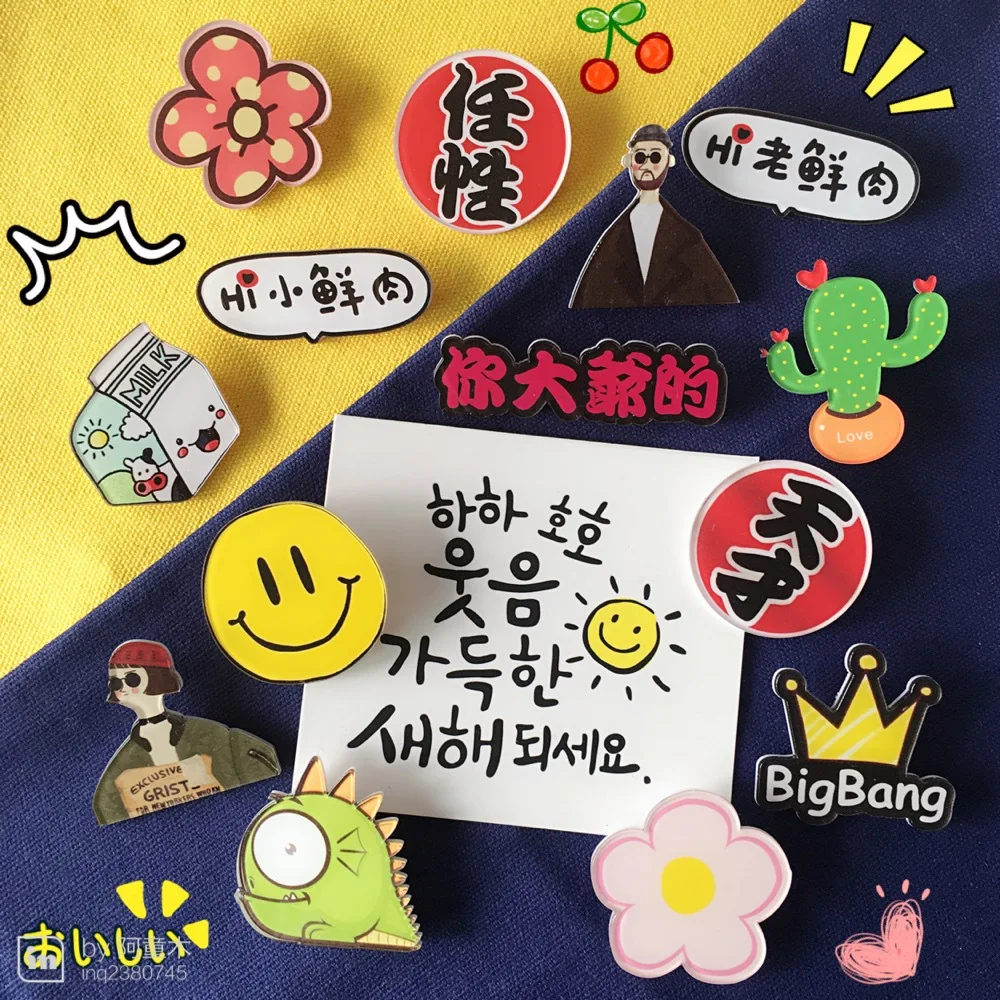 Hot Sale Cute Popular High Quality 1PC Acrylic Magnetic Sticker Home Decoration Pet Dog Cartoon Fridge Magnet | Дом и сад