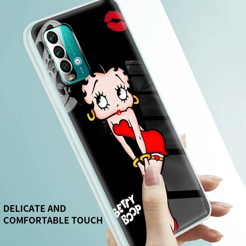 

Pink Sexy Betty Boop Case for Xiaomi Redmi Note 9S 8 9 8T 7 9A 7A 8A 6A K30 Pro Translucent Matte Silicone Phone Cover Bag