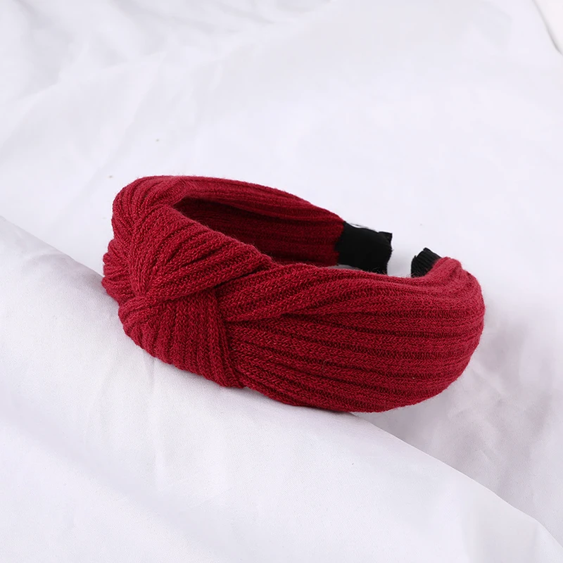 Женский обруч для волос в стиле ретро красная элегантная вязаная повязка с
