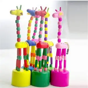 

Baby Kids Wooden Toys Developmental Dancing Standing Rocking Giraffe Gift Toys Multi Color