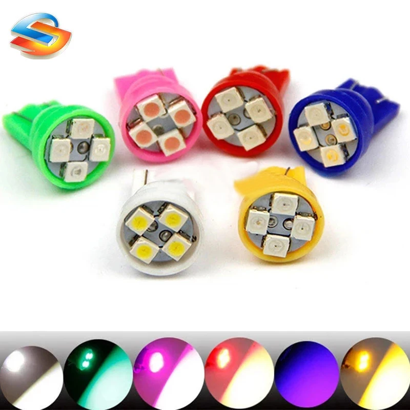 

4000 шт. T10 194 168 W5W 1210 4 SMD 4 светодиодный Белый Синий Желтый Красный Автомобильный светодиодный светильник лампы Индикатор лампы для чтения 12 В