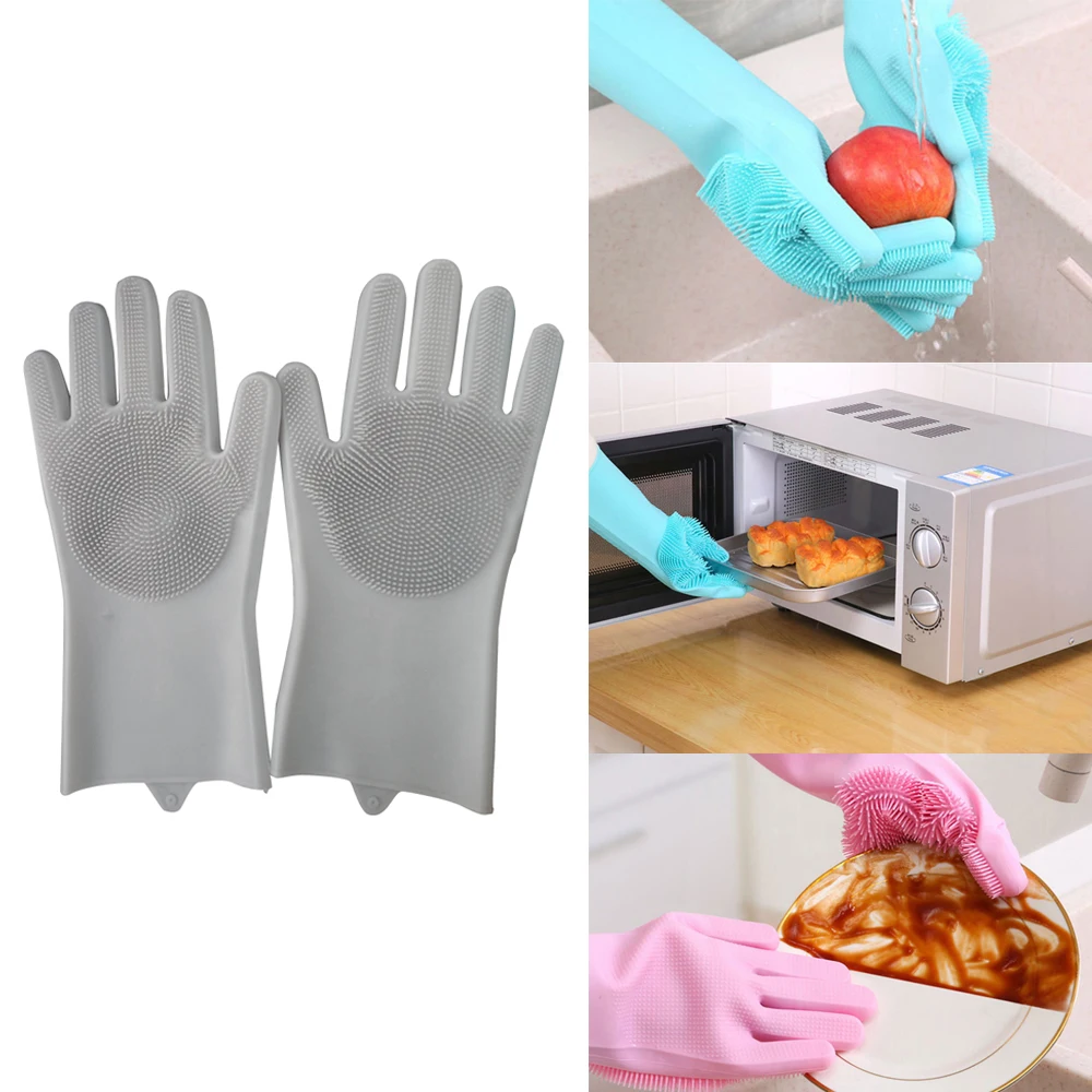 2 шт./1 пара многофункциональные силиконовые перчатки|Кухонные одноразовые