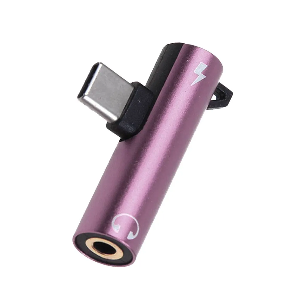 Адаптер для зарядки наушников 2 в 1 с разъемом типа C на головку 3 5 мм Aux Audio USB кабель