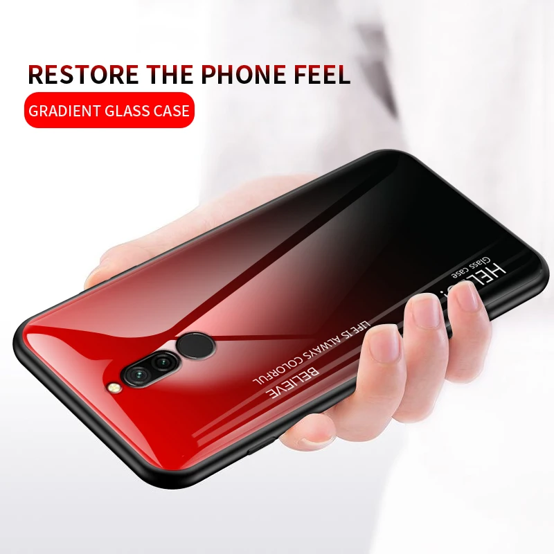 Для Xiaomi Redmi Note 5 6 Pro 6A 7 Чехол градиентное закаленное стекло чехол для Mi 8 A2 Lite A1 9 Mi8 Mi6