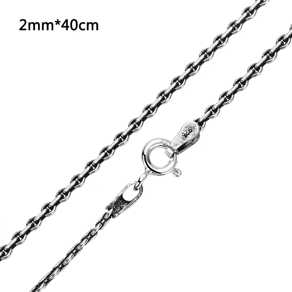 about 2mm 40cm V. YA 925 серебро плоское кольцо цепочка ожерелье 40/45/50/55/60 см цепь 2 мм толщина для женщин ювелирные украшения для женщин - Окраска металла: about 2mm 40cm