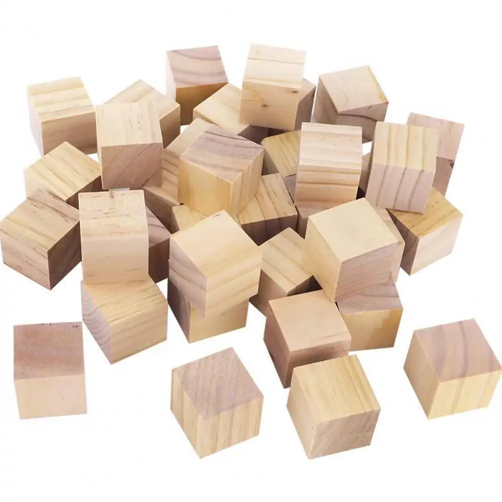 

10Pcs Building Block Wooden Square Ornament Home DIY Decor Education Kids Toy Intellectual Development Toys Baby Gifts