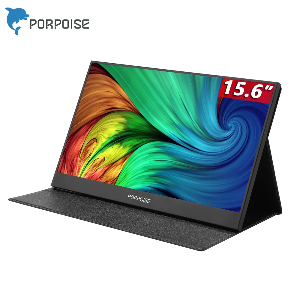 구매 PORPOISE-15.6 인치 USB 3.1 C형 스크린 휴대용 모니터, 엑스박스 화웨이 전화 게임 모니터 노트북 LCD 디스플레이 15.6