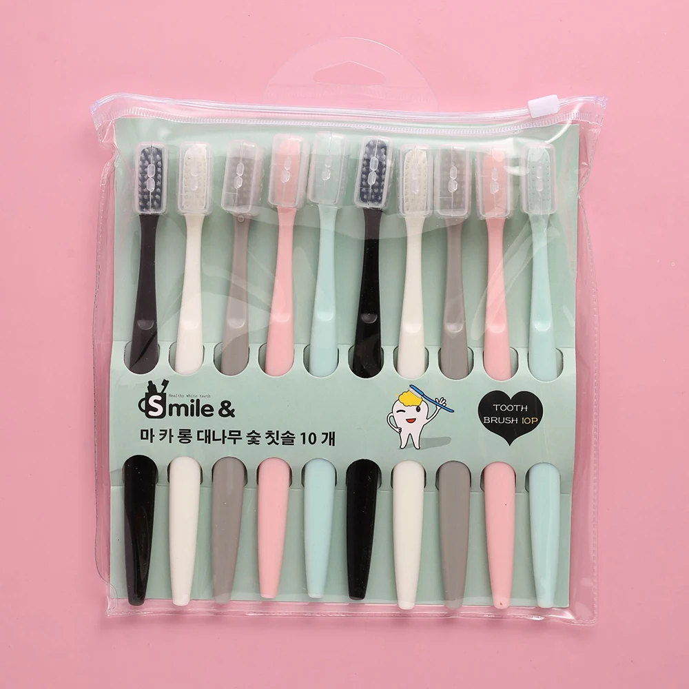 

Ice Cream Stylish Manual Toothbrush Ultra-fine 10 Packs,Extra Soft Toothbrush with head cover,For Travelling Hotels and Home use