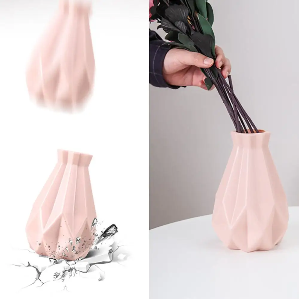 

Flower Vase Decor Nordic Style Decoration Lightweight Plastic Shatter-proof Flower Pot Flower Basket for Study Room Home Wedding