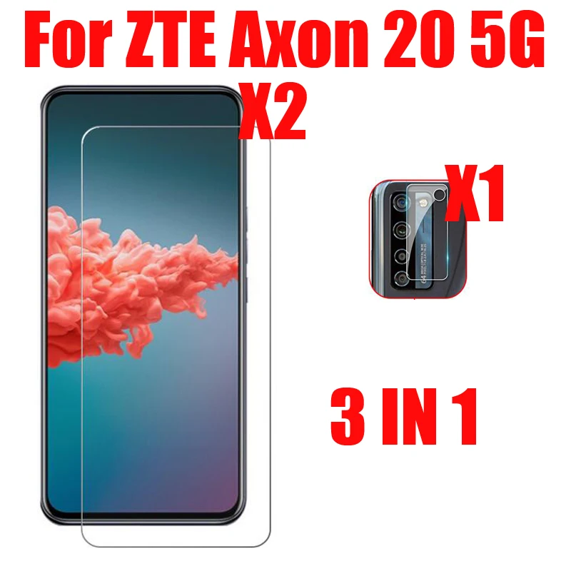 Защитное стекло 3 в 1 для ZTE Axon 20 5G 4G A2121 пленка экрана с полной защитой объектива