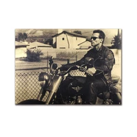 fashion classic cool men motorcycle retro kraft paper posters and prints dormitory bar coffee room living bedroom decor painting