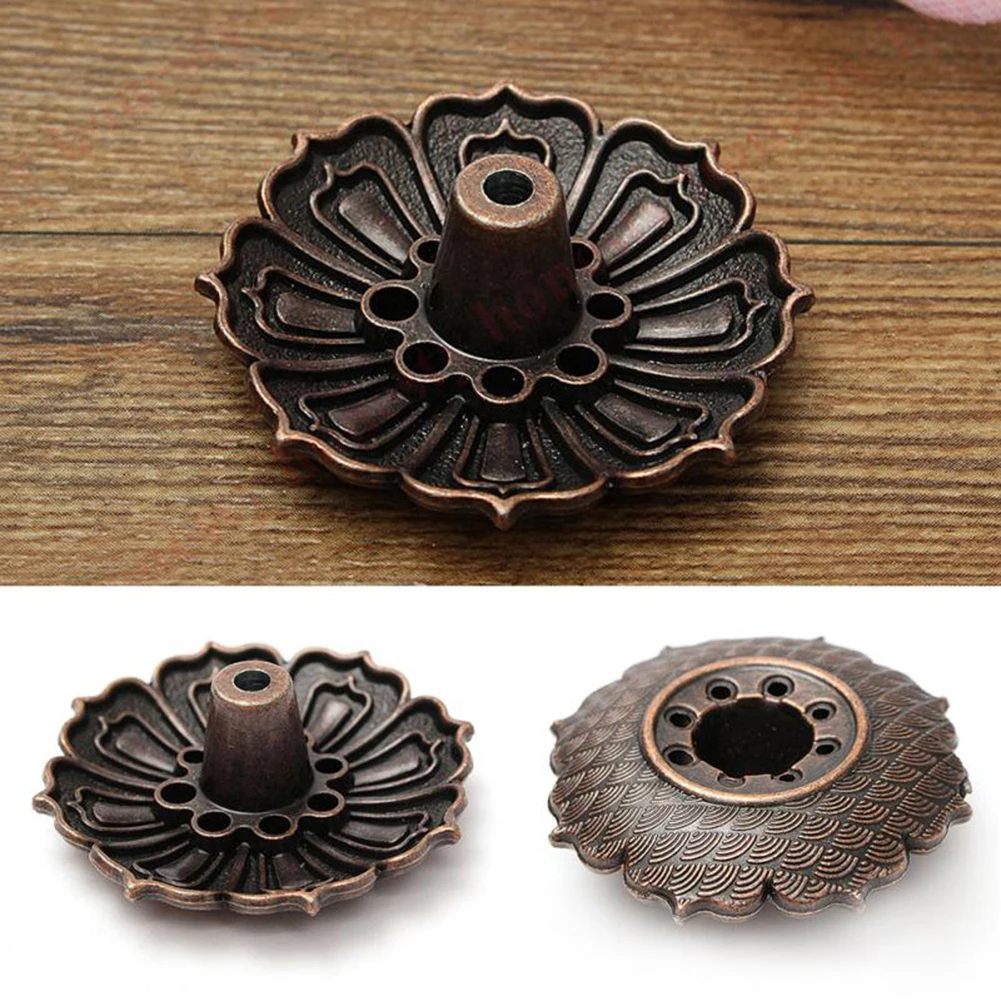 Лотос Бронзовый с 9 отверстиями тарелка-кадило для конуса искусственный