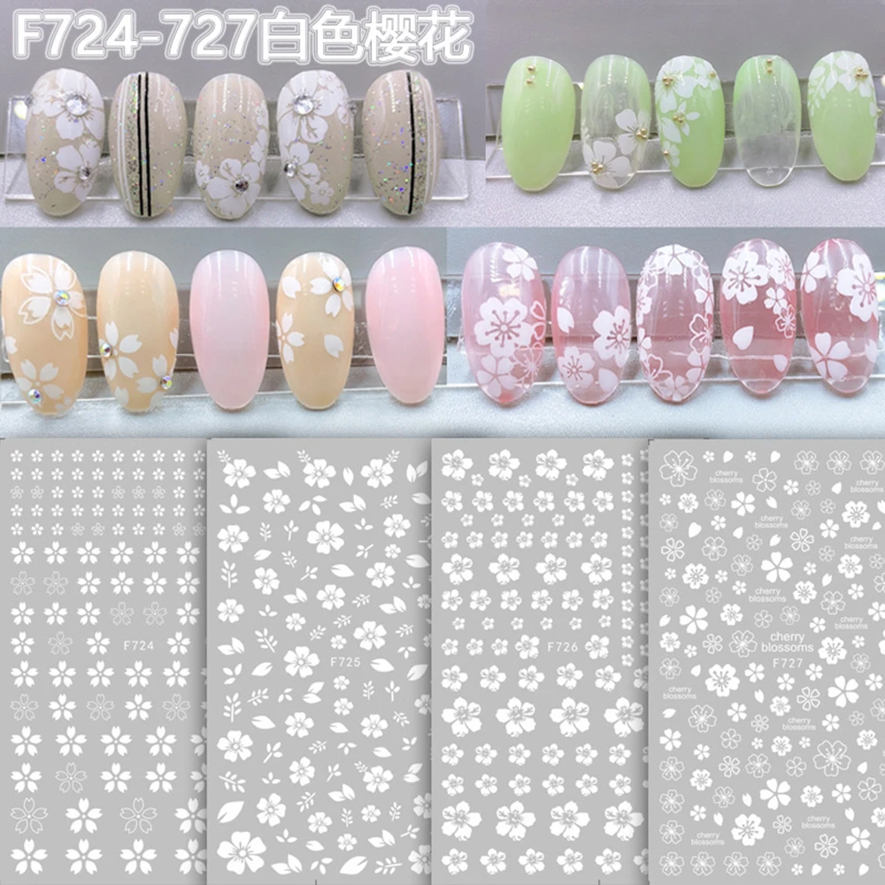 

Самодельные 3D наклейки для ногтей, вишневый цвет, листья сакуры, слайдер, бронзовый, золотой цветок, маникюр, дизайн ногтей, 2021