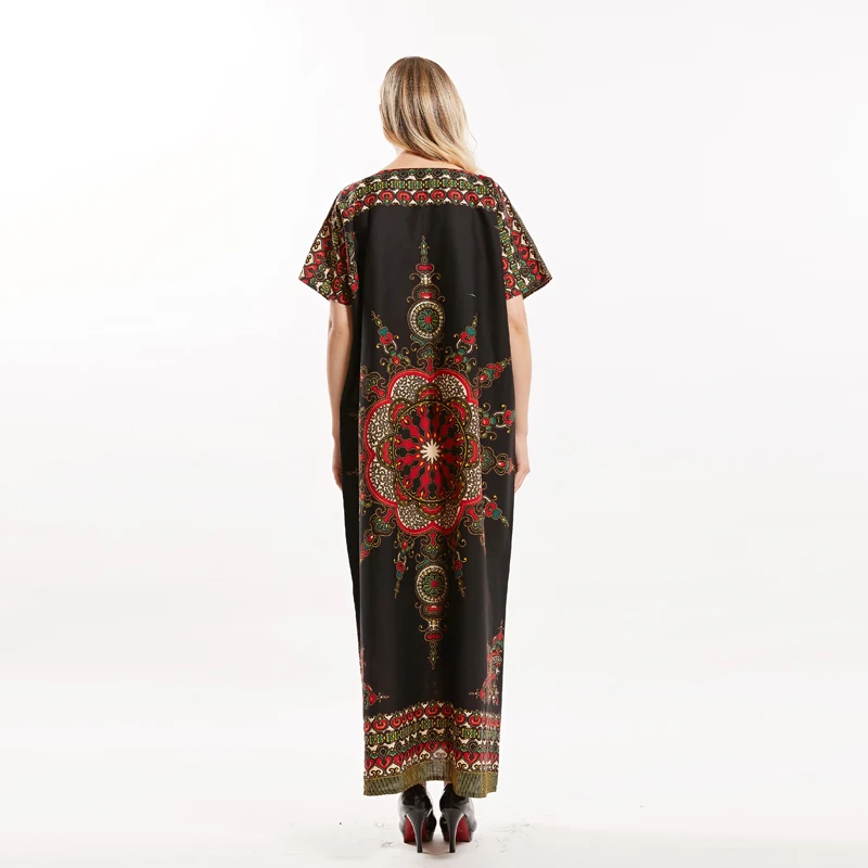 Африканская мода печати свободные макси осенние Vestidos этнический стиль