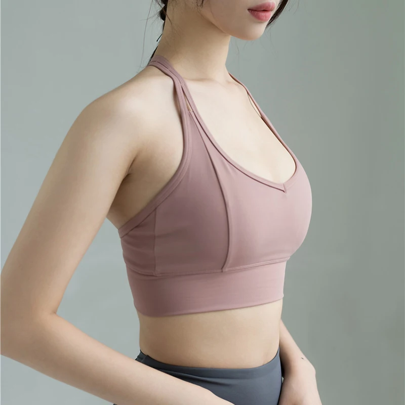 Женская одежда для бега спортивные бюстгальтеры с бретельками на спине