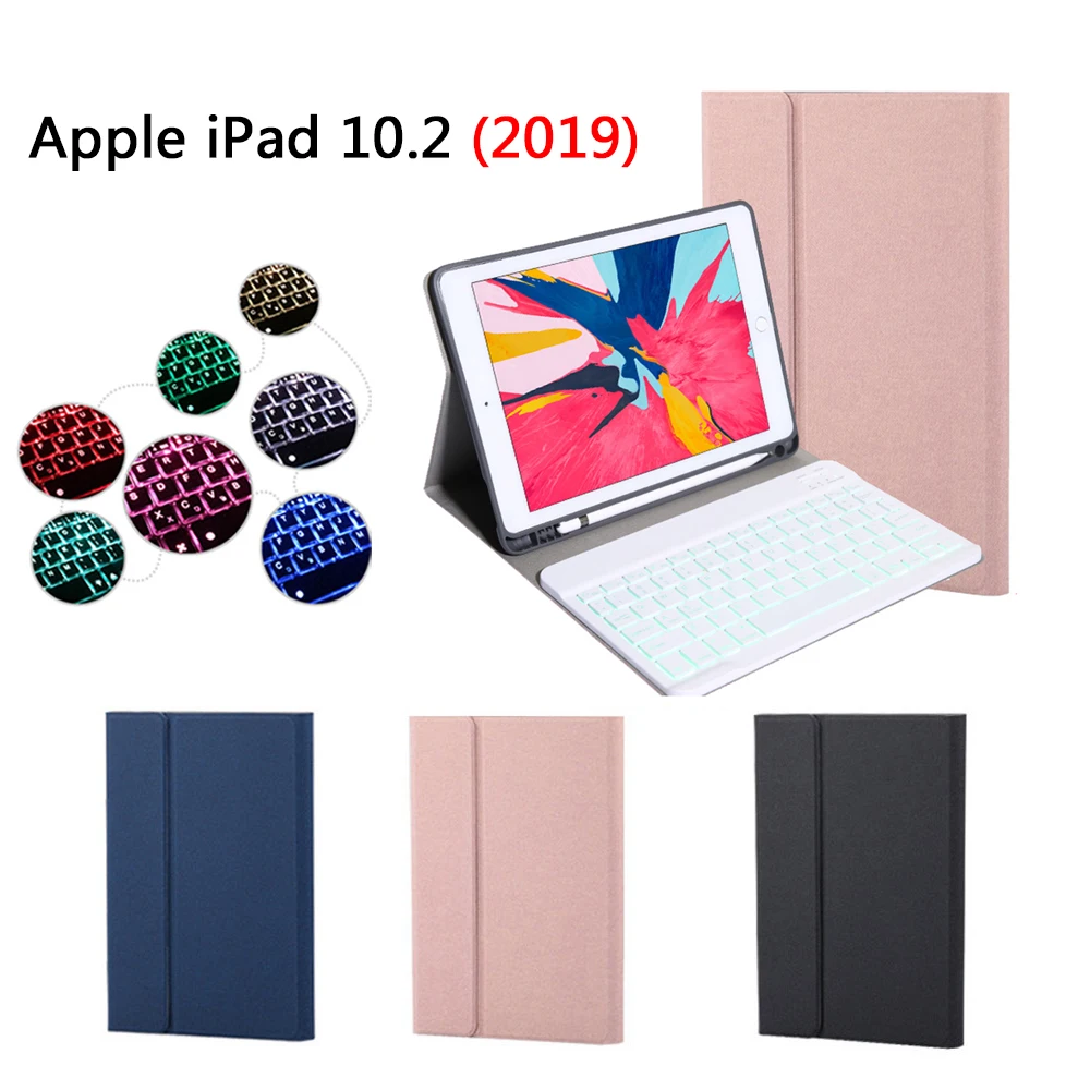 Для ipad 7th 10," американская Bluetooth клавиатура чехол для планшета 7 цветов с подсветкой кожаный чехол держатель ручки