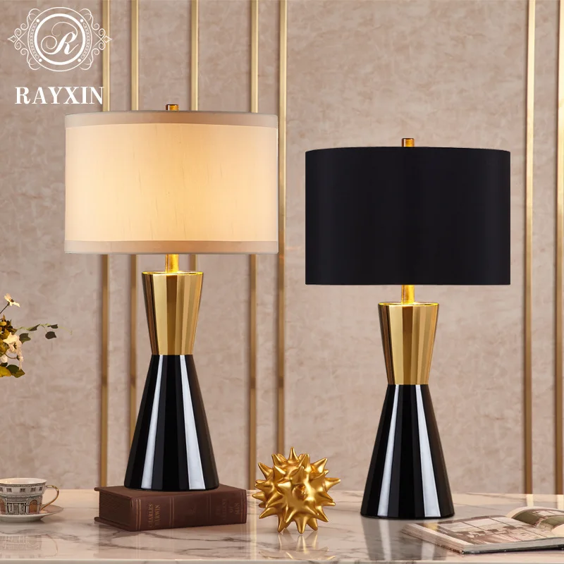 

Luxury Post-modern American Style Black Table Lamp for Bedroom Bedside Lamp Ceramic Table Lamp Living Room Home Deco Bed Lamp