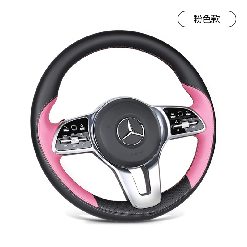 

DIY Hand-Stitched Leather Car Steering Wheel Cover for Mercedes-Benz GLE350 GLE320 GLE400 GLS450 SLC260 Interior Accessories