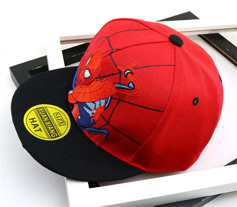 2 39 цветов, шапки для маленьких мальчиков и девочек, SPIDER-MAN хлопковая детская бейсбольная кепка с вышитыми героями мультфильмов, Кепка в стиле хип-хоп для мальчиков и девочек, бейсболка - Цвет: 2