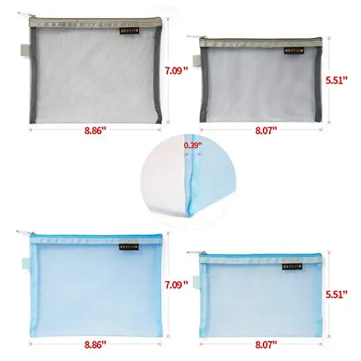 Прозрачный чехол для карандаша сетчатые мешочки на молнии 8 упаковок|Пеналы| |