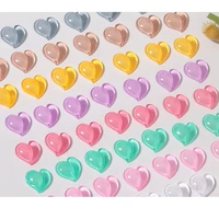 kawaii 20pcs 8mm peach heart aurora rhinestones candy color 3d nail art heart ceramic glass heart shape resin glass decorations