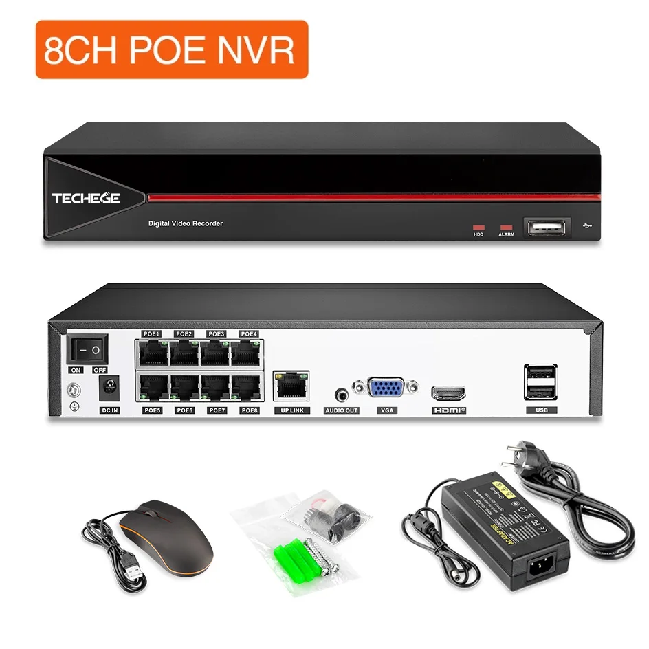 Techege 8CH 5MP AI камера видеонаблюдения системы безопасности система распознавания