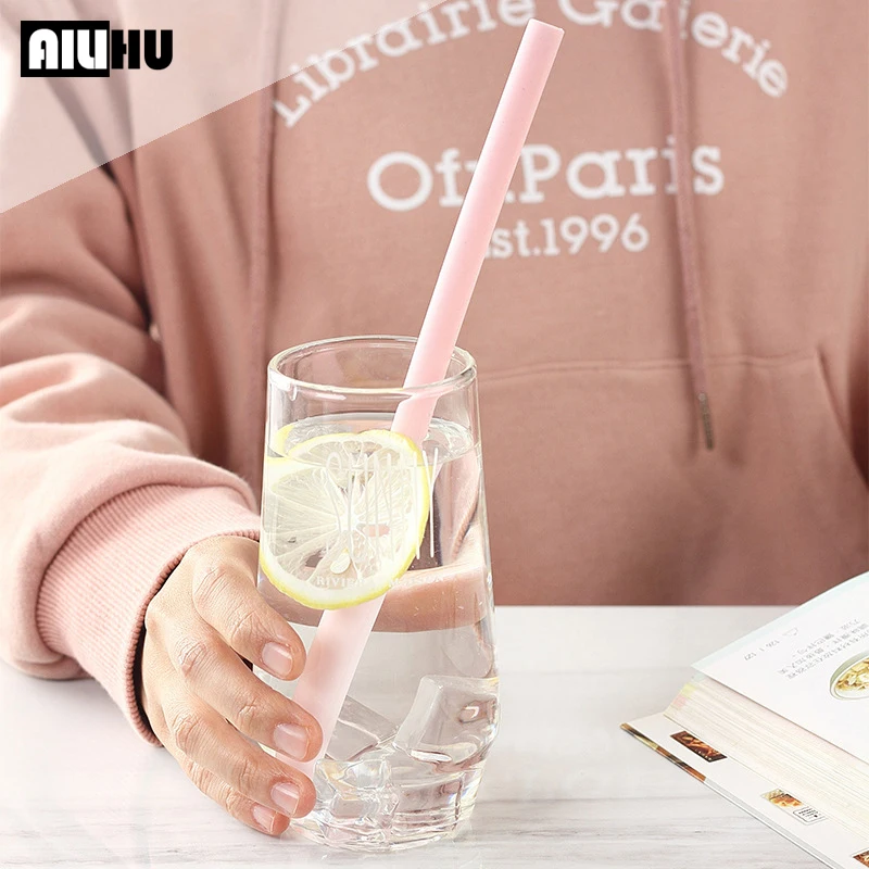 

6pc/set Kitchen Accessories Reusable Straws Silicone Drinking Foldable Straw with Cleaning Brushes Water Bottle Mug Bar Tools