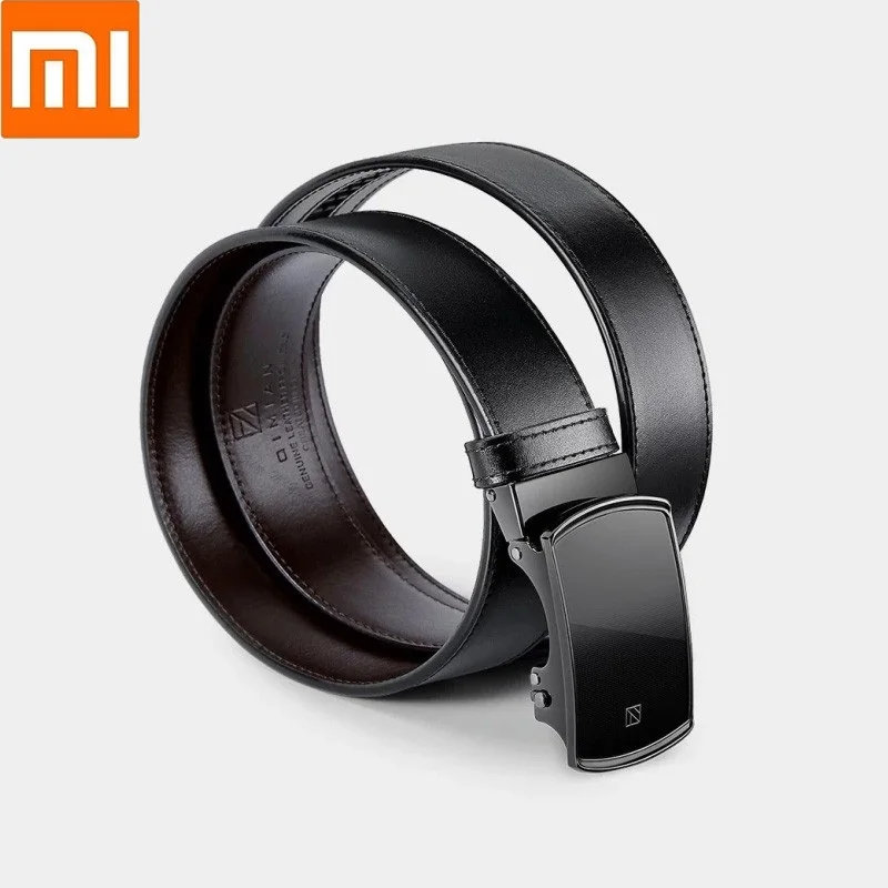 

Ремень Xiaomi мужской кожаный с автоматической пряжкой верхний слой Молодежный деловой Повседневный ремень для умного дома