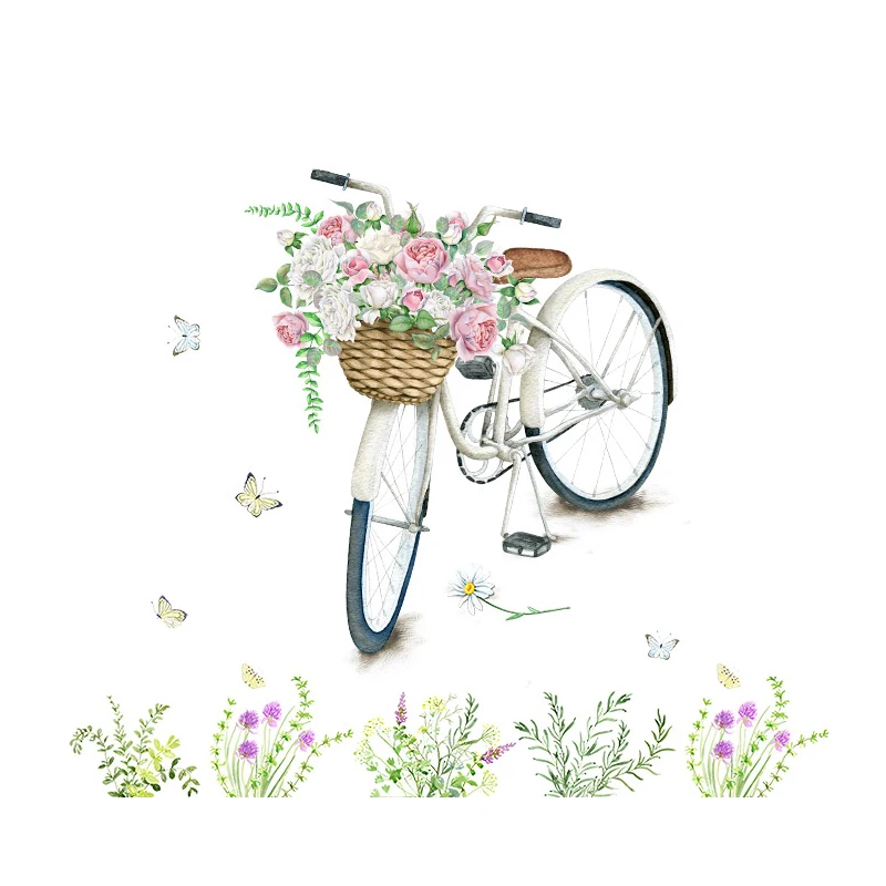 

Creative Bicycle Wall Stickers Girl Self Adhesive Poster DIY Mural Decals Kids Rooms Baby Bedroom Decoration PVC