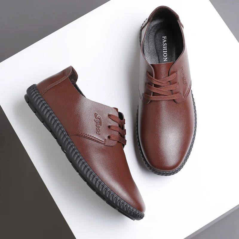 

Men's Casual Shoes Men's Loafers Split Leather Soft Men Moccasin Sneakers Leather Lace-up Outdoor Men's Casual Shoes Boat Shoes