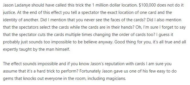 

Расположение от Jason Ladanye - magic