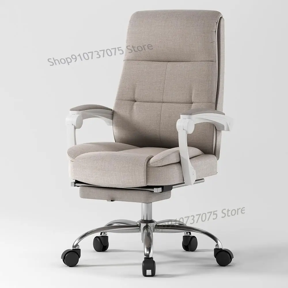 Черно-белое офисное кресло из ткани для дома вращающееся эргономичное