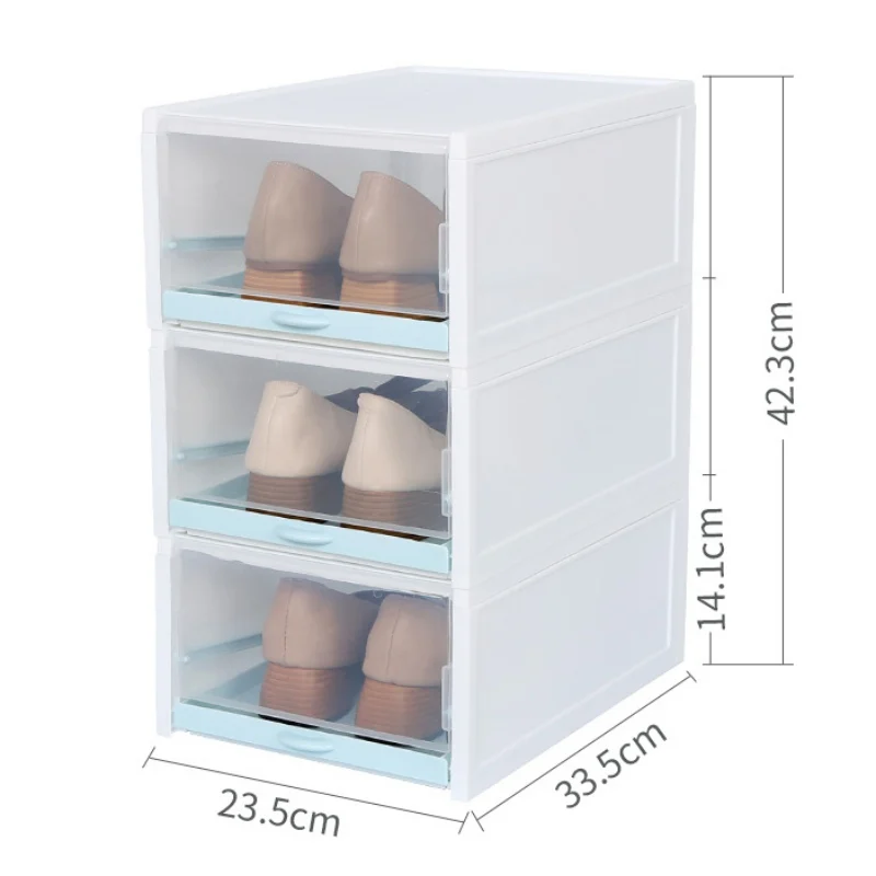 3PCSPP Material Drawer Type Shoe Storage Box Transparent Folding Save Space Rack Cabinet Organizers Shoes Boxes |