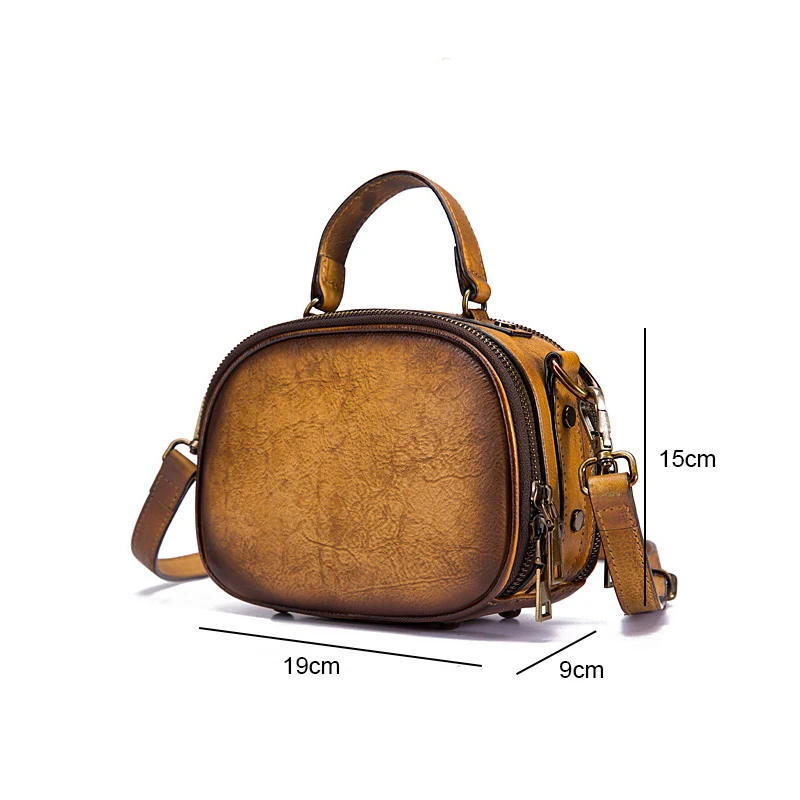 

YourSeason Genuine Leather Ladies Vintage Small Bag 2021 Casual Shoulder Crossbody Female Simple Cowhide Handbag Solid Color