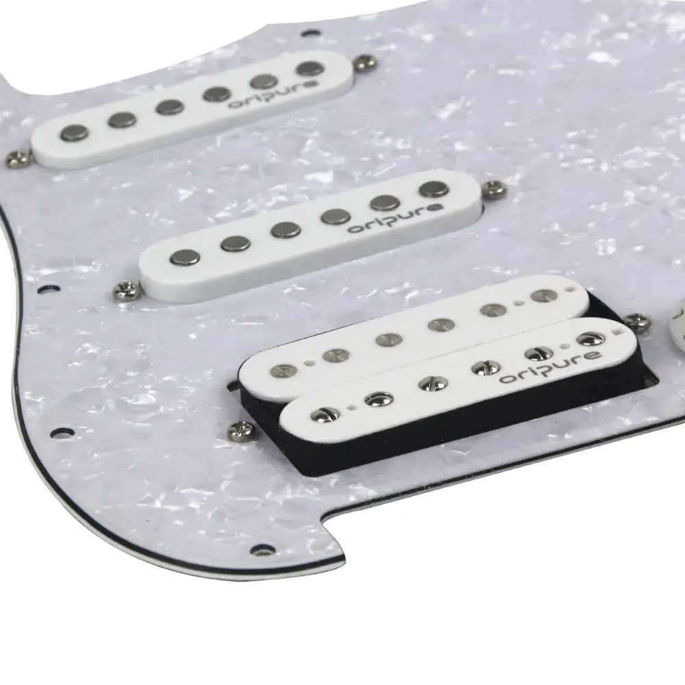 OriPure Pickguard Alnico 5 с белым жемчугом для гитарных деталей 11 отверстиями | Спорт и