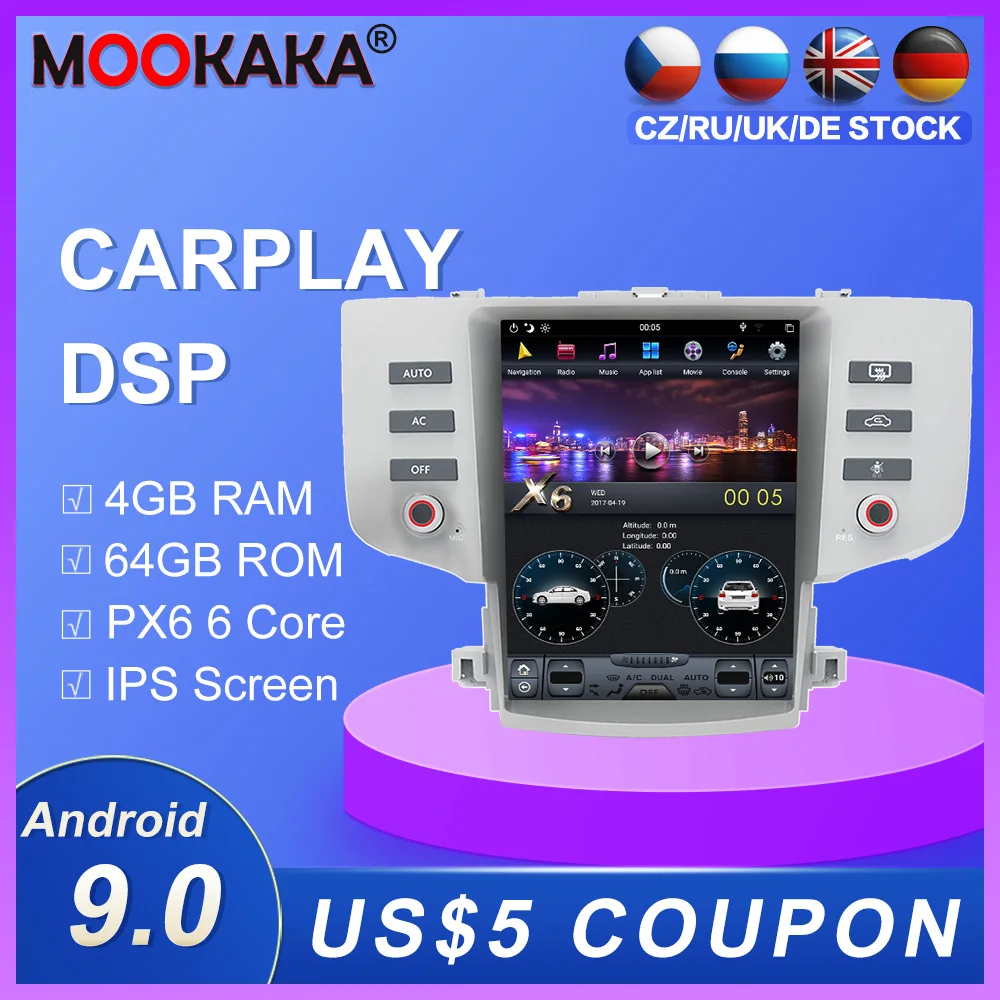 

Android 9.0 Tesla style DVD multimedia player GPS navigation for Toyota Reiz 2005-2009 car radio player Auto stereo head unit 4G