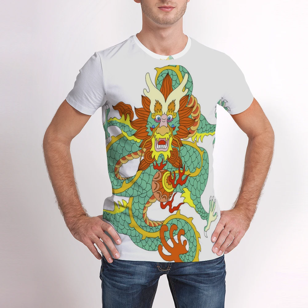 

Male Fashion T-shirt Male 2021 Newest dragon 3D Print Animal Cool Funny T-Shirts Men Short Sleeve Summer Tops