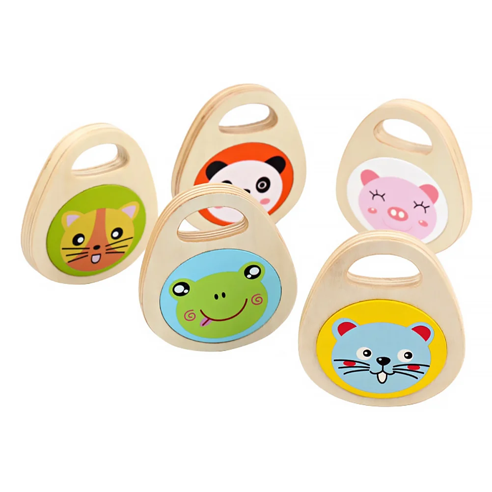 

5Pcs Early Education Wooden Hammer Toys Sand Hammer Toys Baby Toys