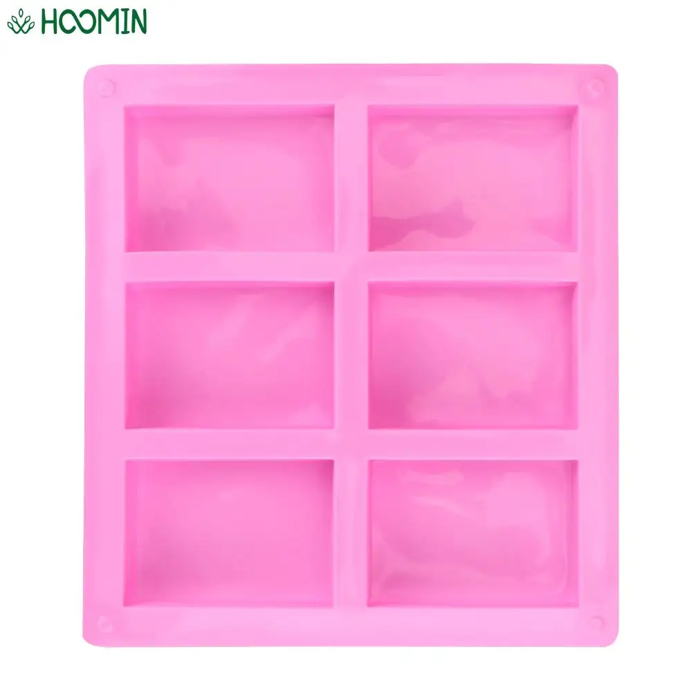 

6 Cavity Rectangle Silicone Soap Mold DIY Handmade Soap Mold Tray 3D Plain Soap Mold DIY Handicrafts Tools