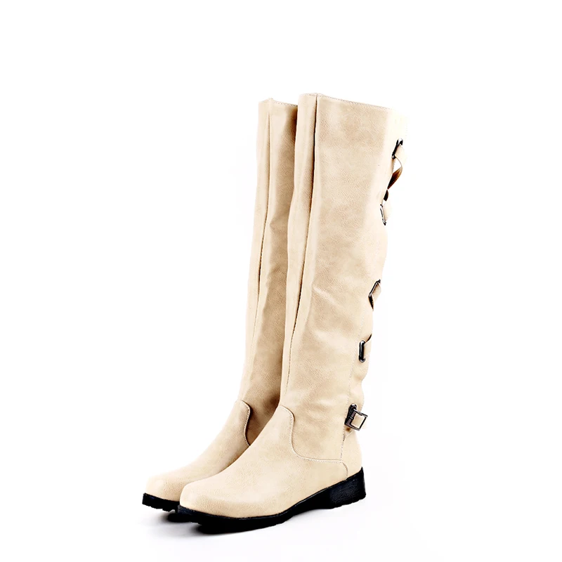 

2021 Woman Boots Low Heel Woman Shoes Rubber Boots Female Platform Winter Spring Woman Lace Up Shoes Knee High Lady Footwear