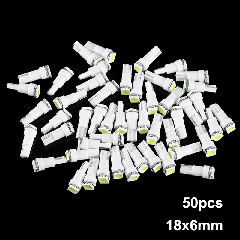 50 шт. супер яркий интерьер автомобиля светильник 12V T5 5050 1 Smd СВЕТОДИОДНЫЙ