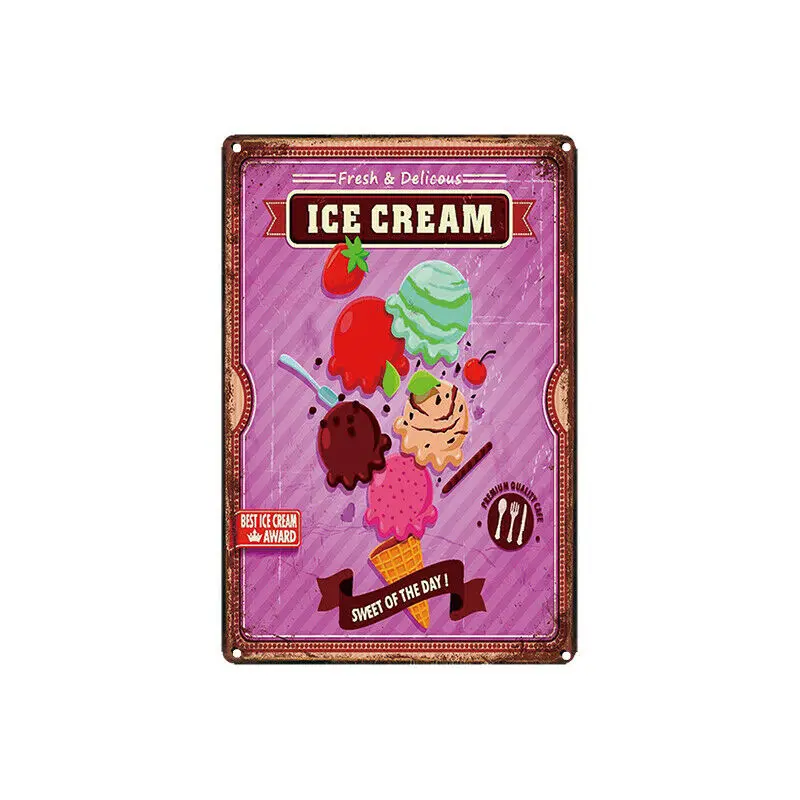 

Metal Tin Sign delicious ice cream Decor Bar Pub Home Vintage Retro Poster