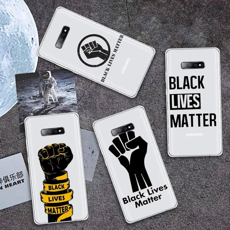 

BLACK LIVES MATTER para Phone Cases Transparent for Samsung A71 S9 10 20 HUAWEI p30 40 honor 10i 8x xiaomi note 8 Pro 10t 11