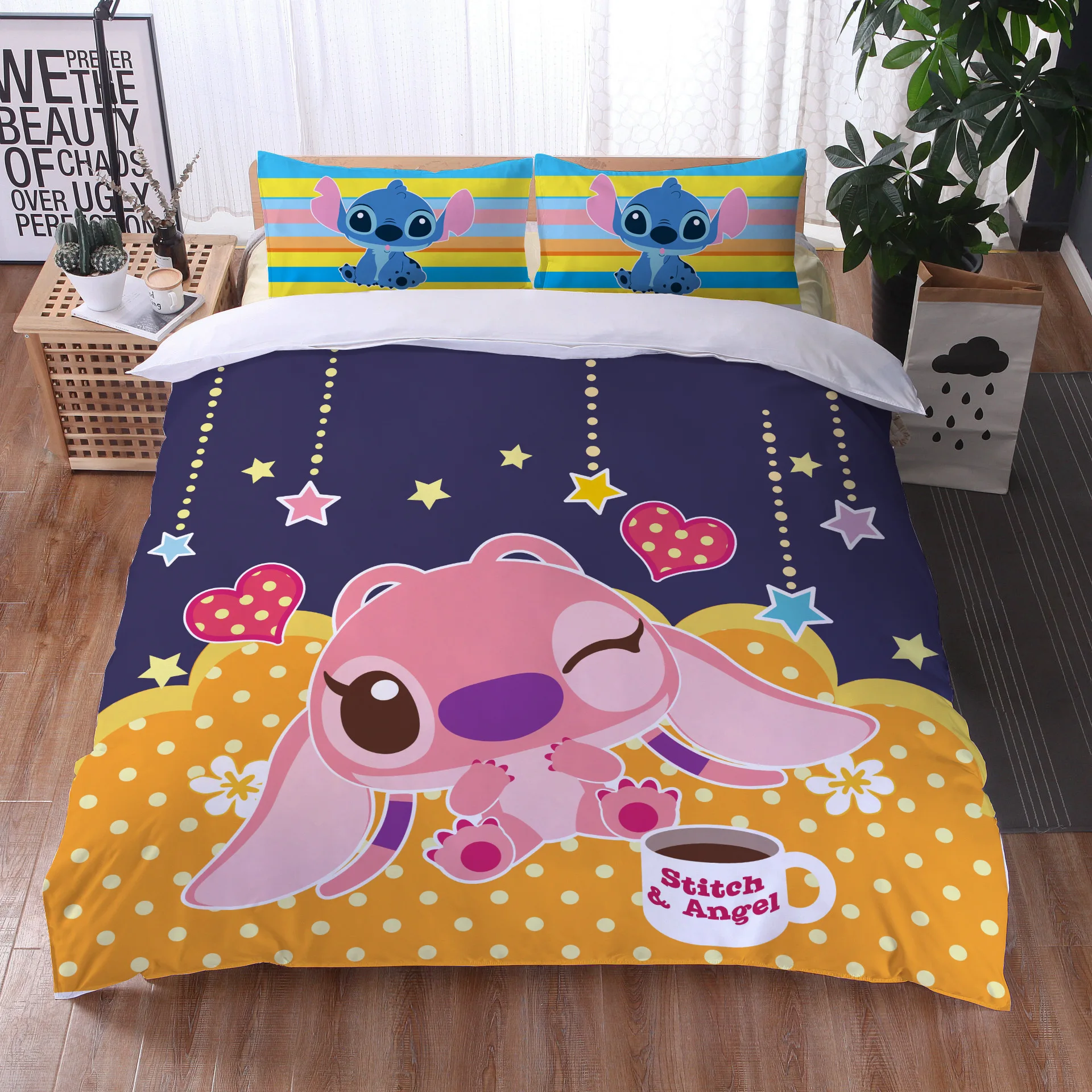 

Disney Stitch Comforter Bedding Sets Kawaii Bed Sheets Bedding Set Bedding Home Textile Bed Comforters Cute Home Textile Queen